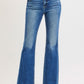 High Rise Raw Hem Flare