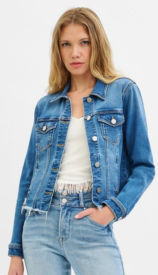 Fray Hem Jean Jacket