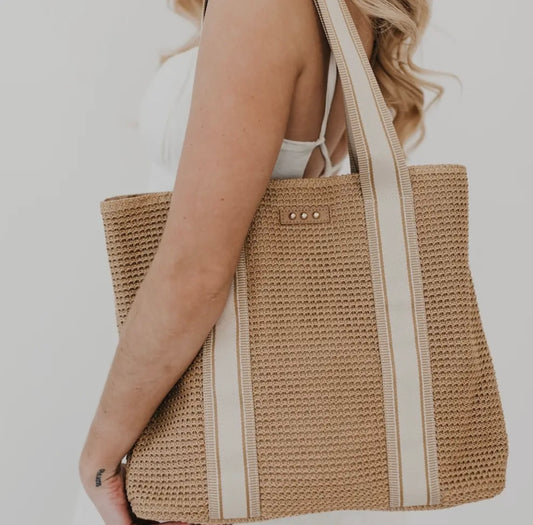 Ruby Raffia Tote Bag