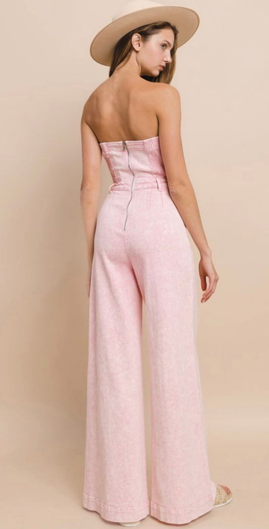 Tube Top Denim Romper