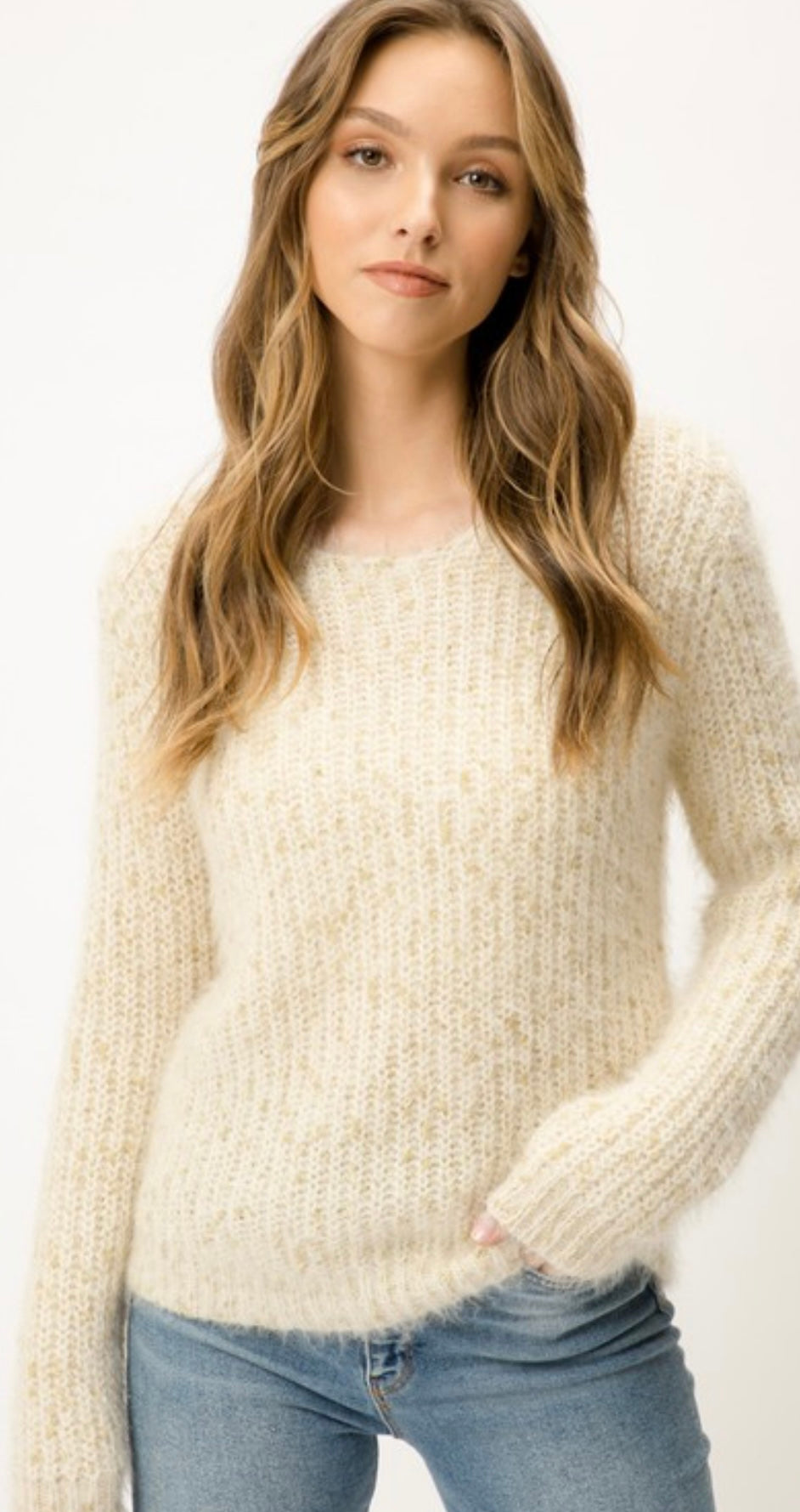 Lurex Fuzzy Sweater