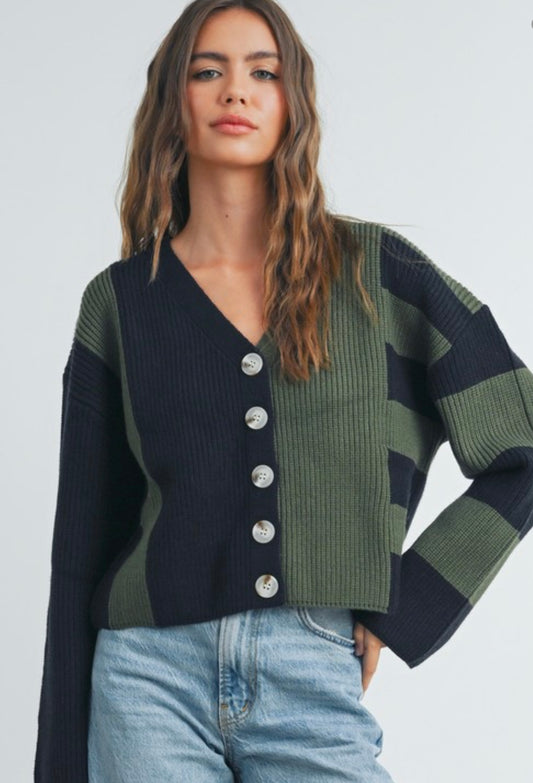 Colorblock Cardigan 2 Colors