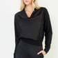 Black Cowl Neck Top