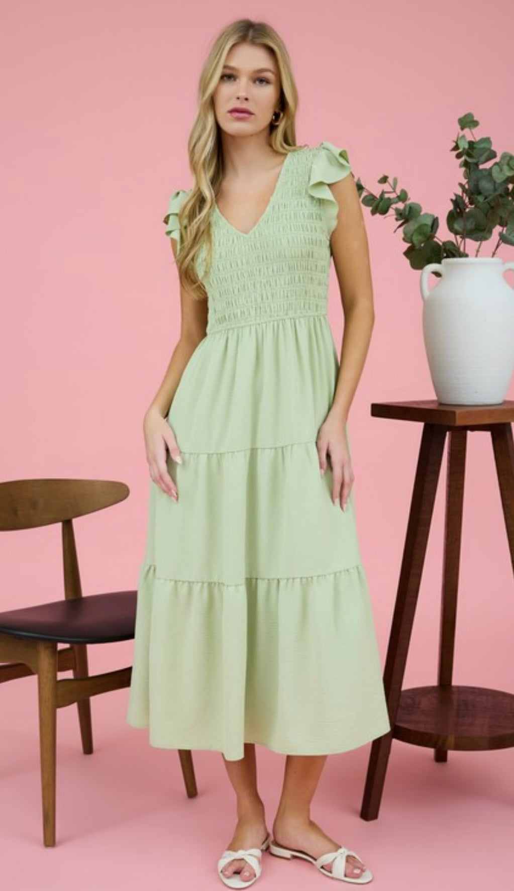 Flutter Sleeve Maxi Dress
