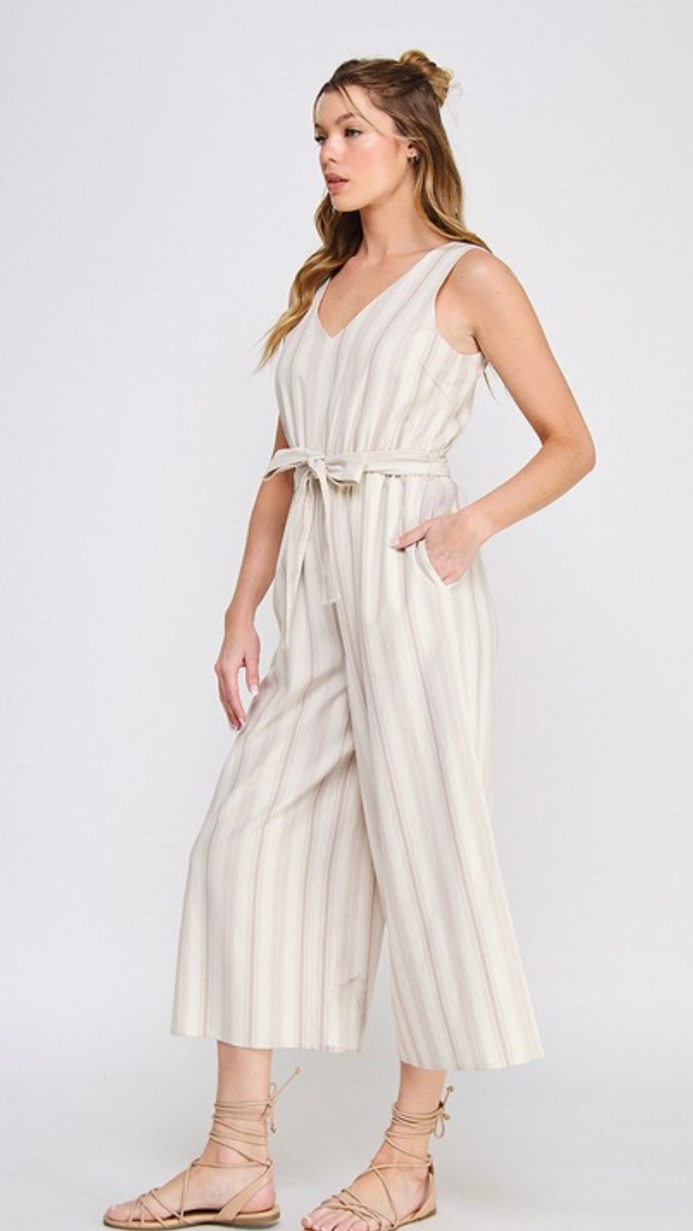 V-Neck Sleeveless Jumpsuit