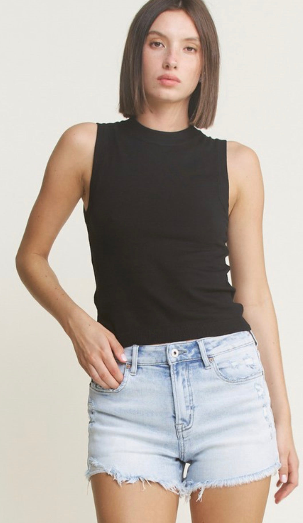 Cloudy High Rise Jean Shorts