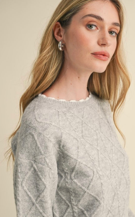 Cable Knit Crop Sweater