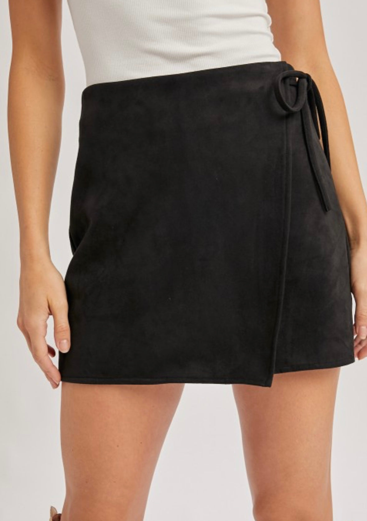 Suede Wrap Skort