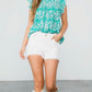 Teal Ruffle Sleeve Top