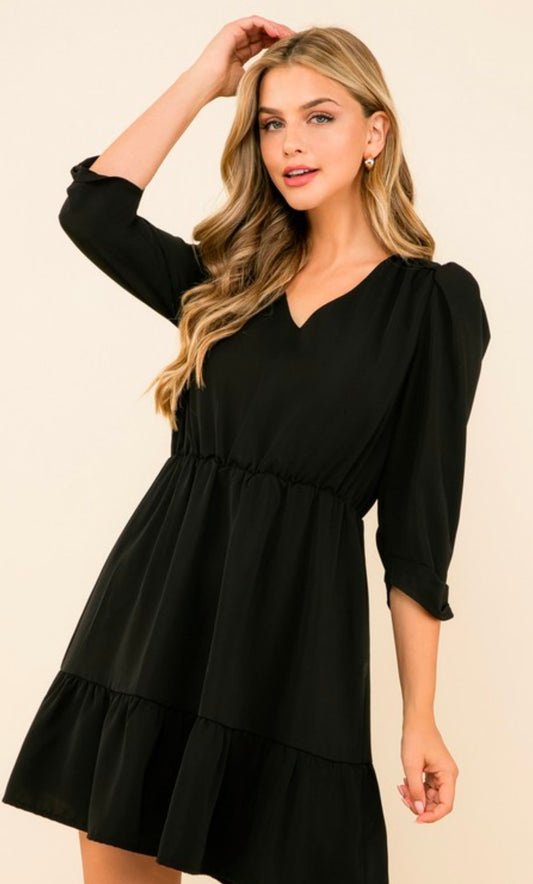 Long Sleeve V-Neck Dress