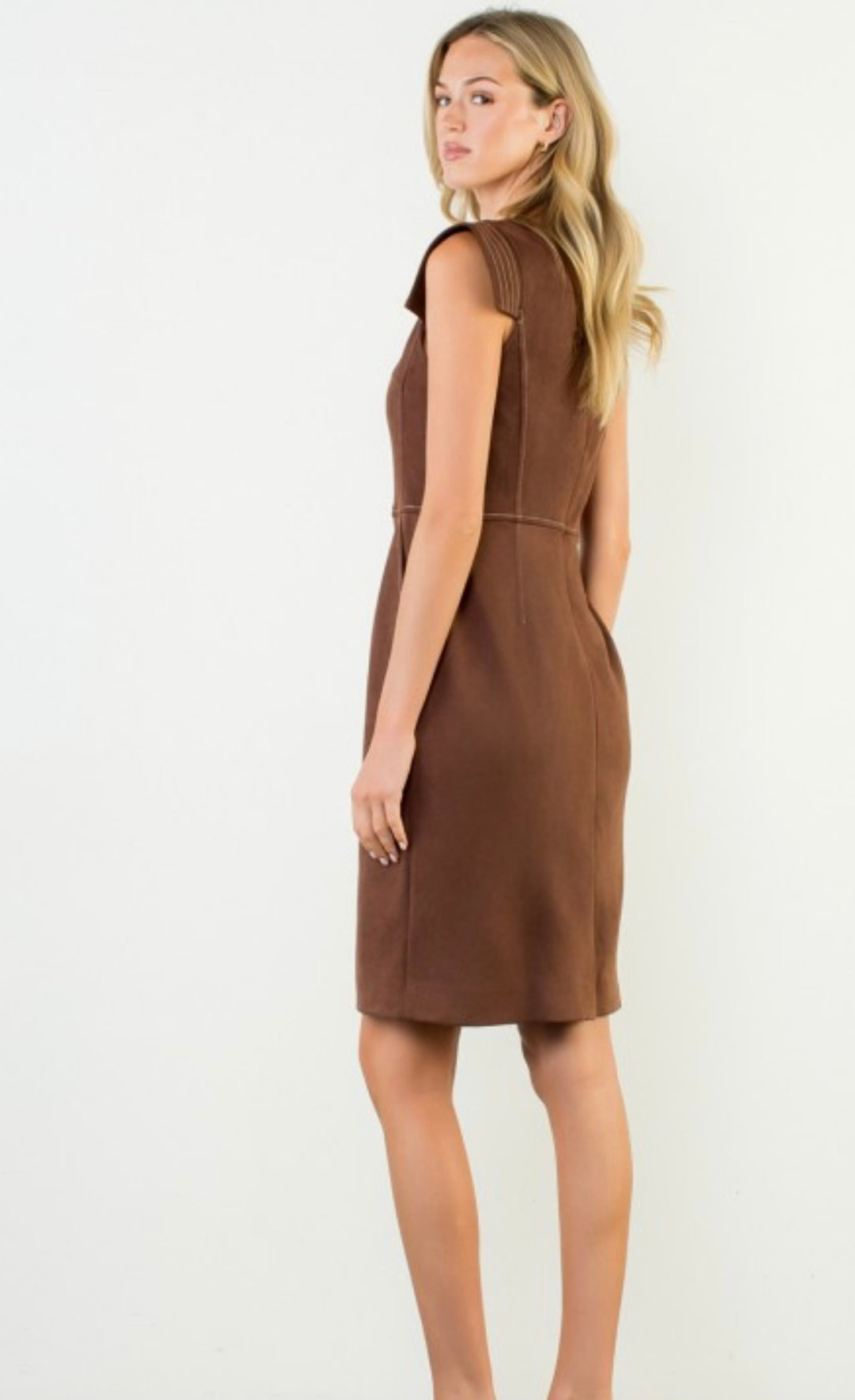 Sleeveless Suede Dress