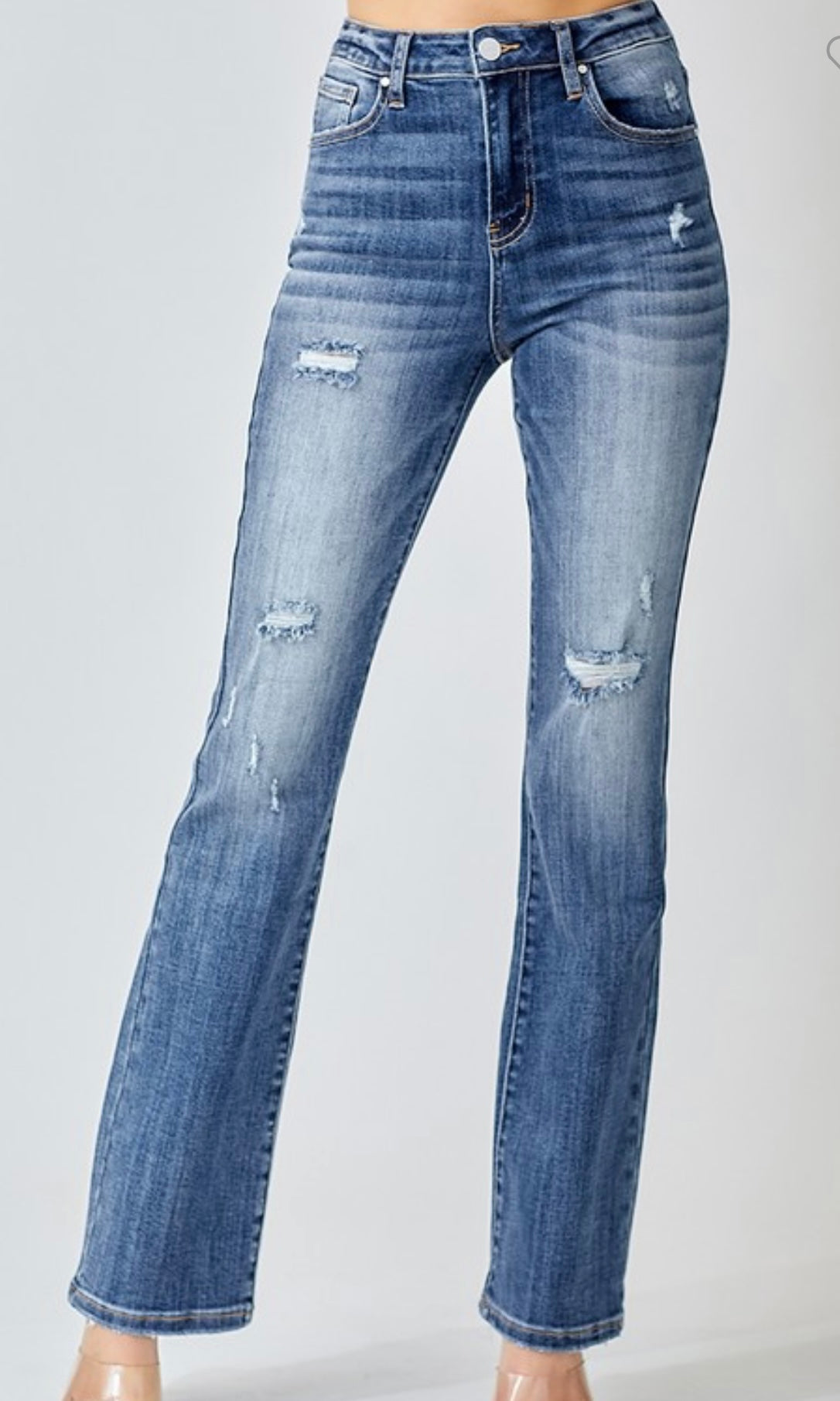 Vintage Wash Straight Leg Jeans