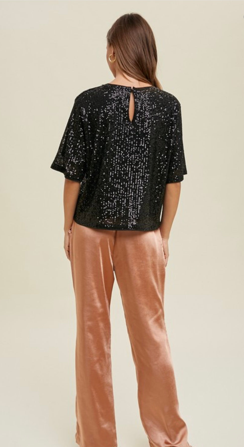 Sequin Black Top