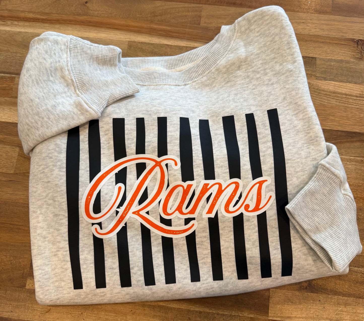 Striped Rams Crewneck