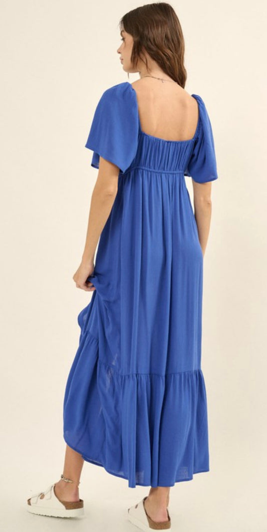 Button Front Maxi Dress