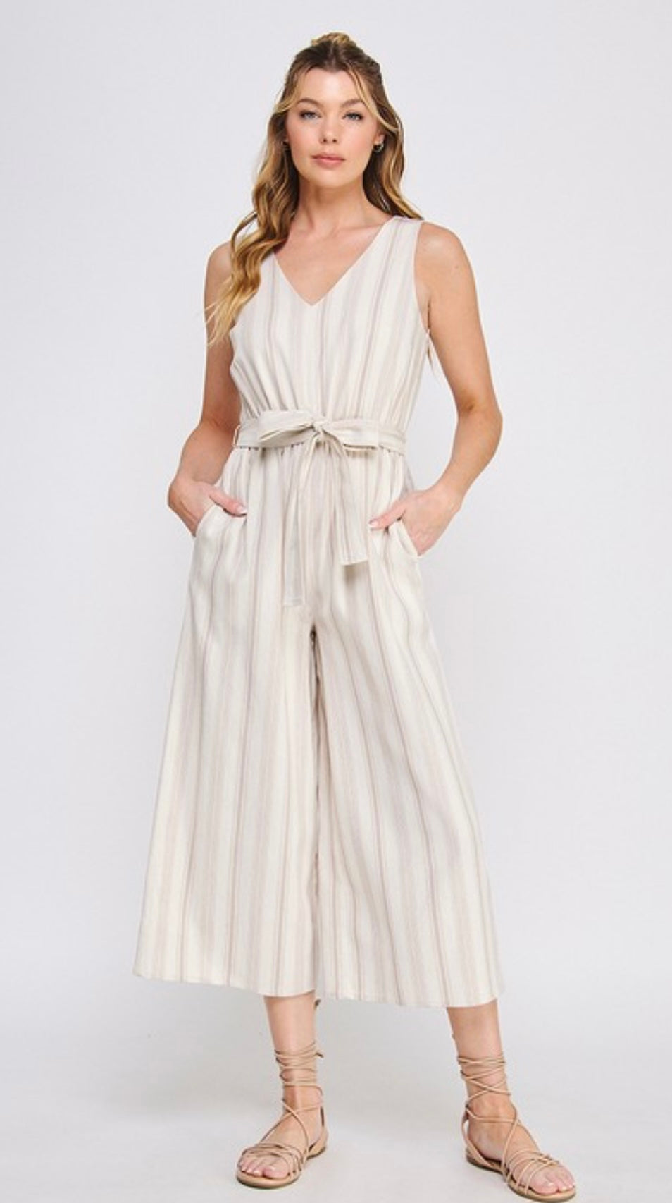 V-Neck Sleeveless Jumpsuit