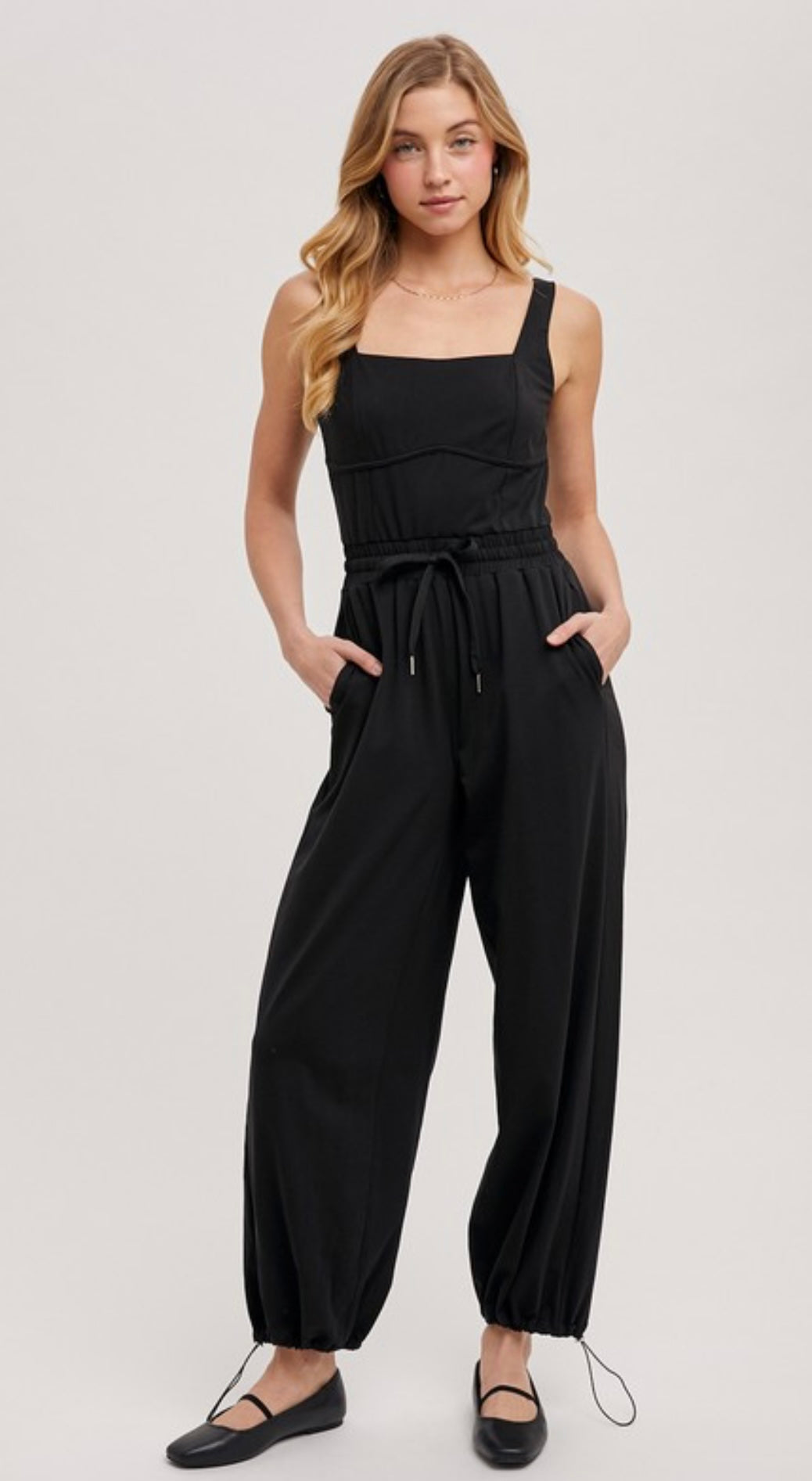 Sleeveless Square Neck Jumpsuit