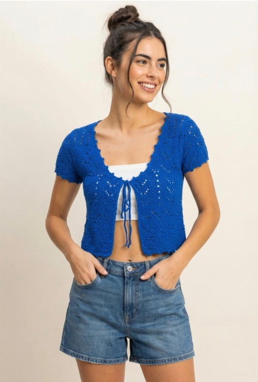 Cobalt Tie Cardigan