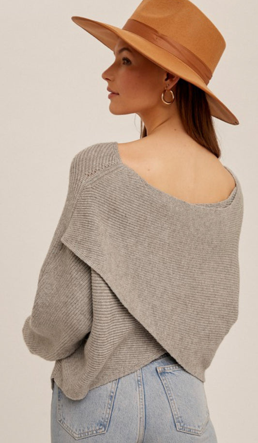 Criss Cross Back Dolman Sweater