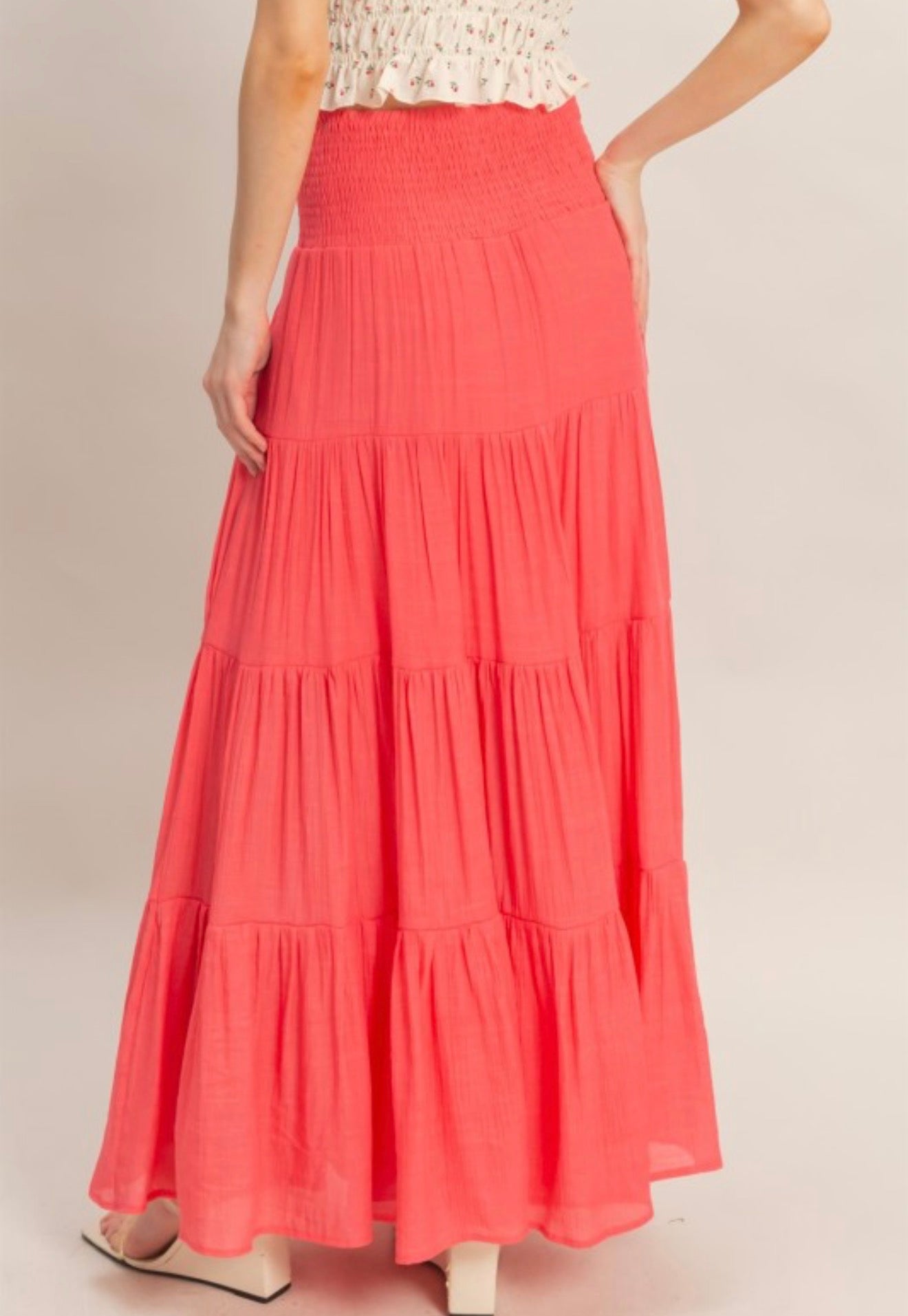 High waist Drawstring Maxi Skirt
