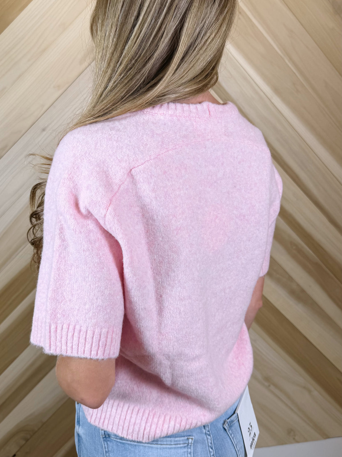 Fuzzy Short Sleeve Sweater