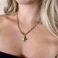 Gold Paperclip Cross Necklace