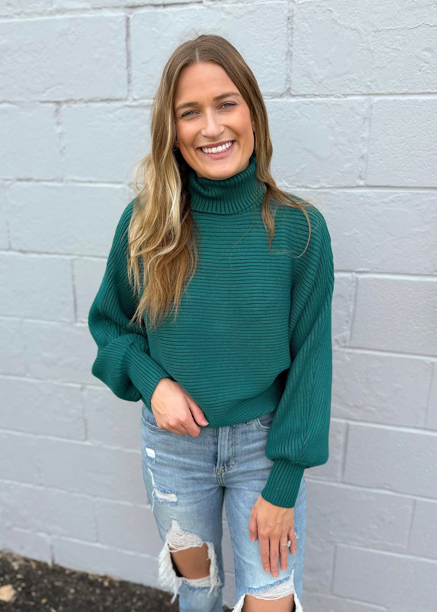 Turtle Neck Ribbed Sweater