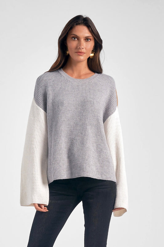 Grey/Tan Colorblock Sweater