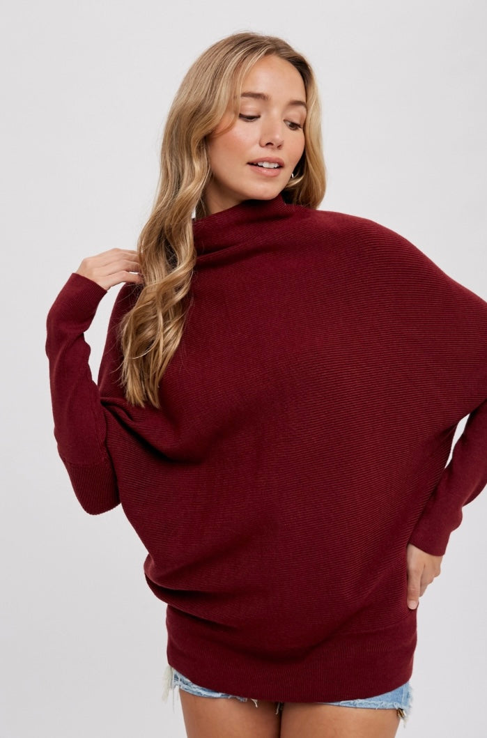 Slouch Neck Dolman Pullover (2 Colors)