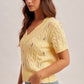 Lemon Floral Embroidered Knit Sweater