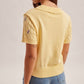 Lemon Floral Embroidered Knit Sweater