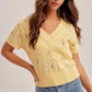 Lemon Floral Embroidered Knit Sweater