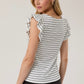 Ivory/Black Flutter Sleeve Top