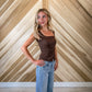 Scoop Neck Button Down Top