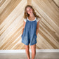 Tie Back Denim Romper