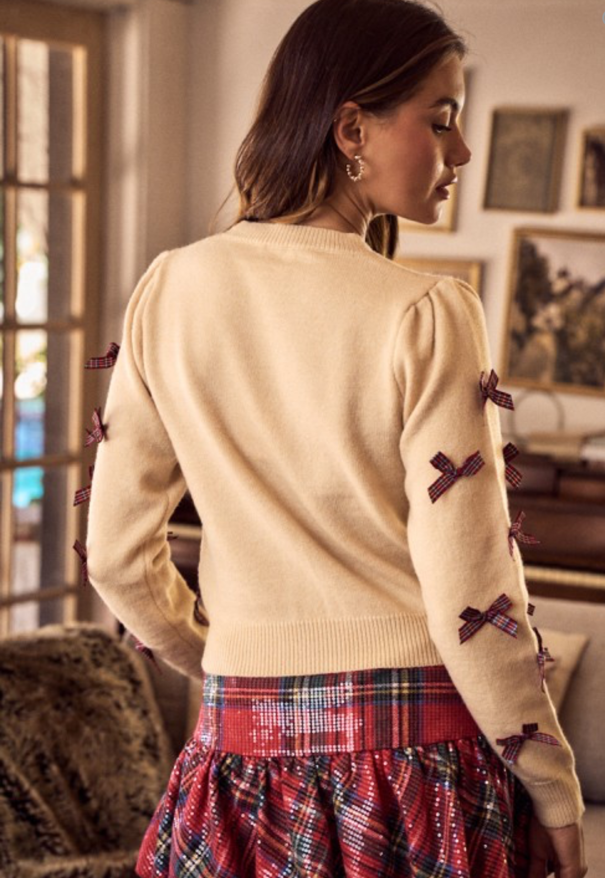 Plaid Bow Sweater