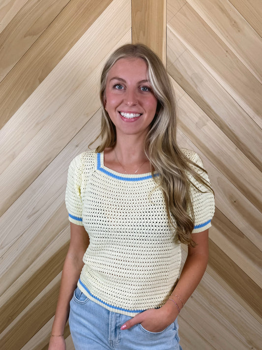 Knit Short Sleeve Sweater