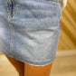 Lace Trim Denim Skirt