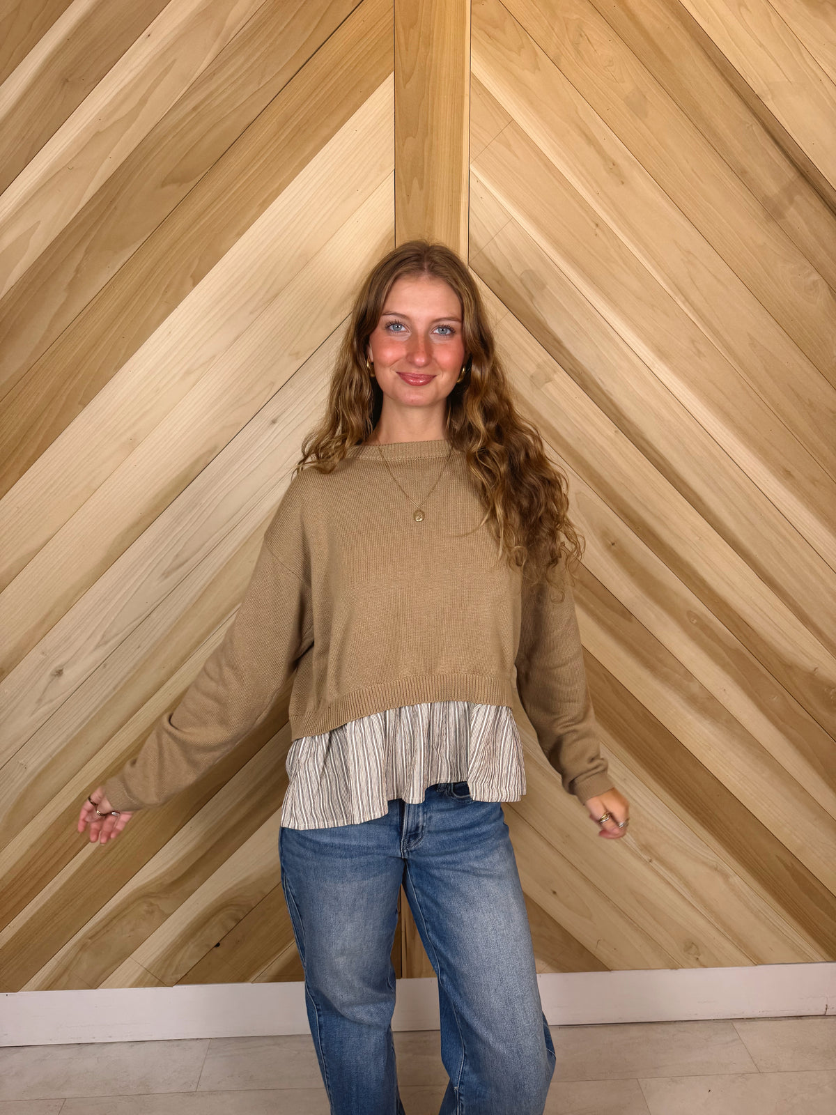 Latte Sweater with Back Bow