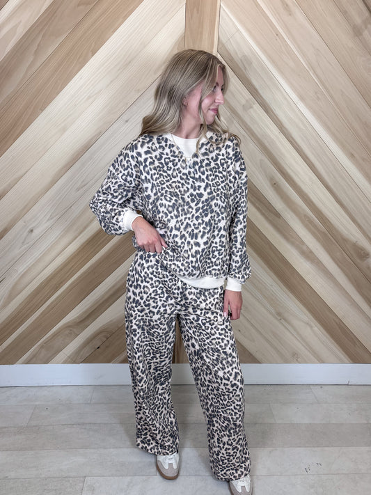 Leopard Wide Leg Lounge Pants