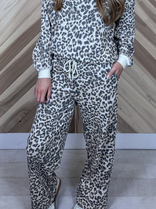 Leopard Wide Leg Lounge Pants