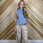 Light Wash Button Up Denim Vest