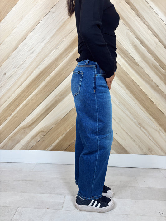 Mid Rise Ankle Barrel Jeans