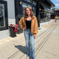Mineral Wash Balloon Sleeve Cardigan