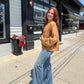 Mineral Wash Balloon Sleeve Cardigan