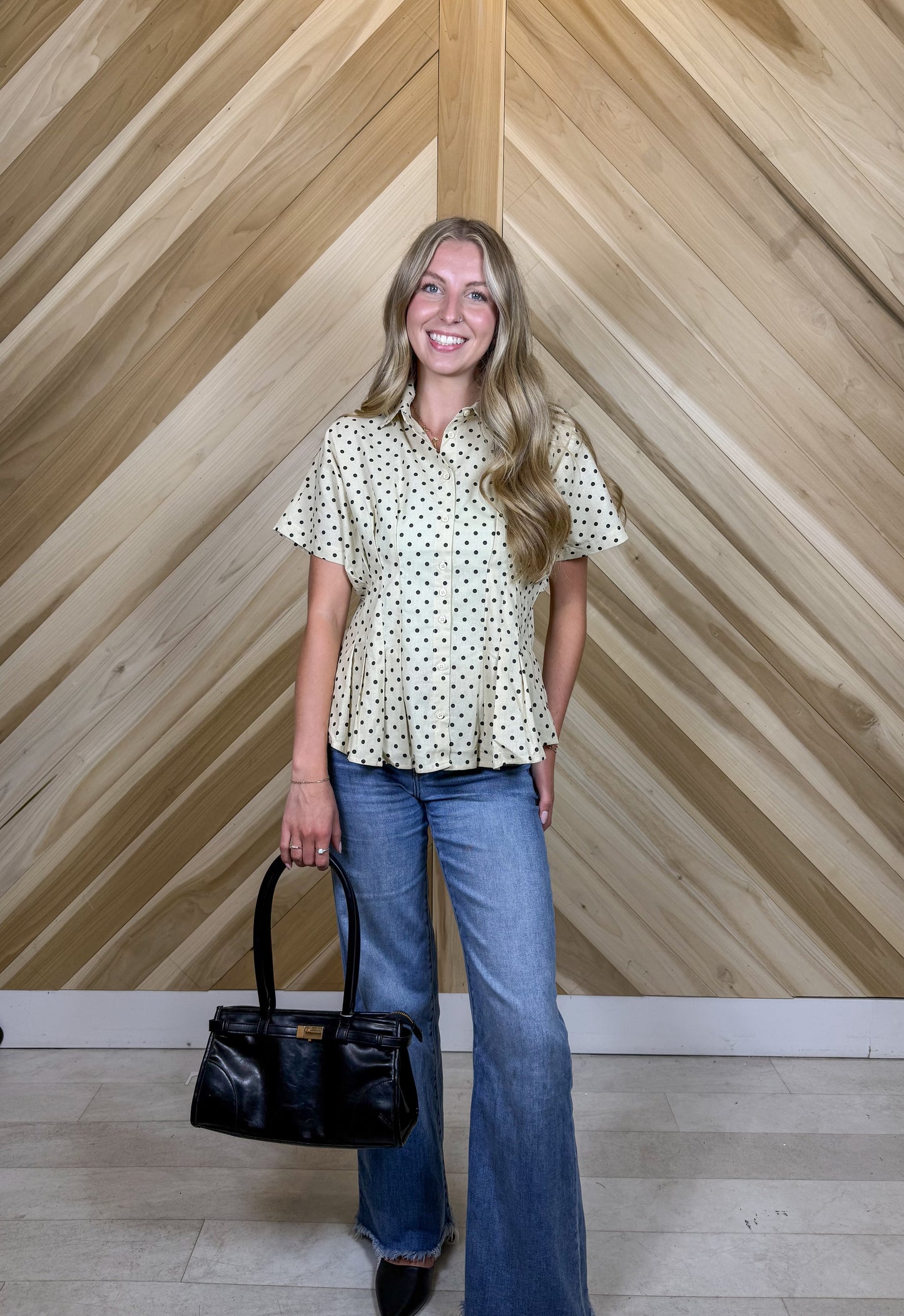 Polka Dot Button Up Blouse