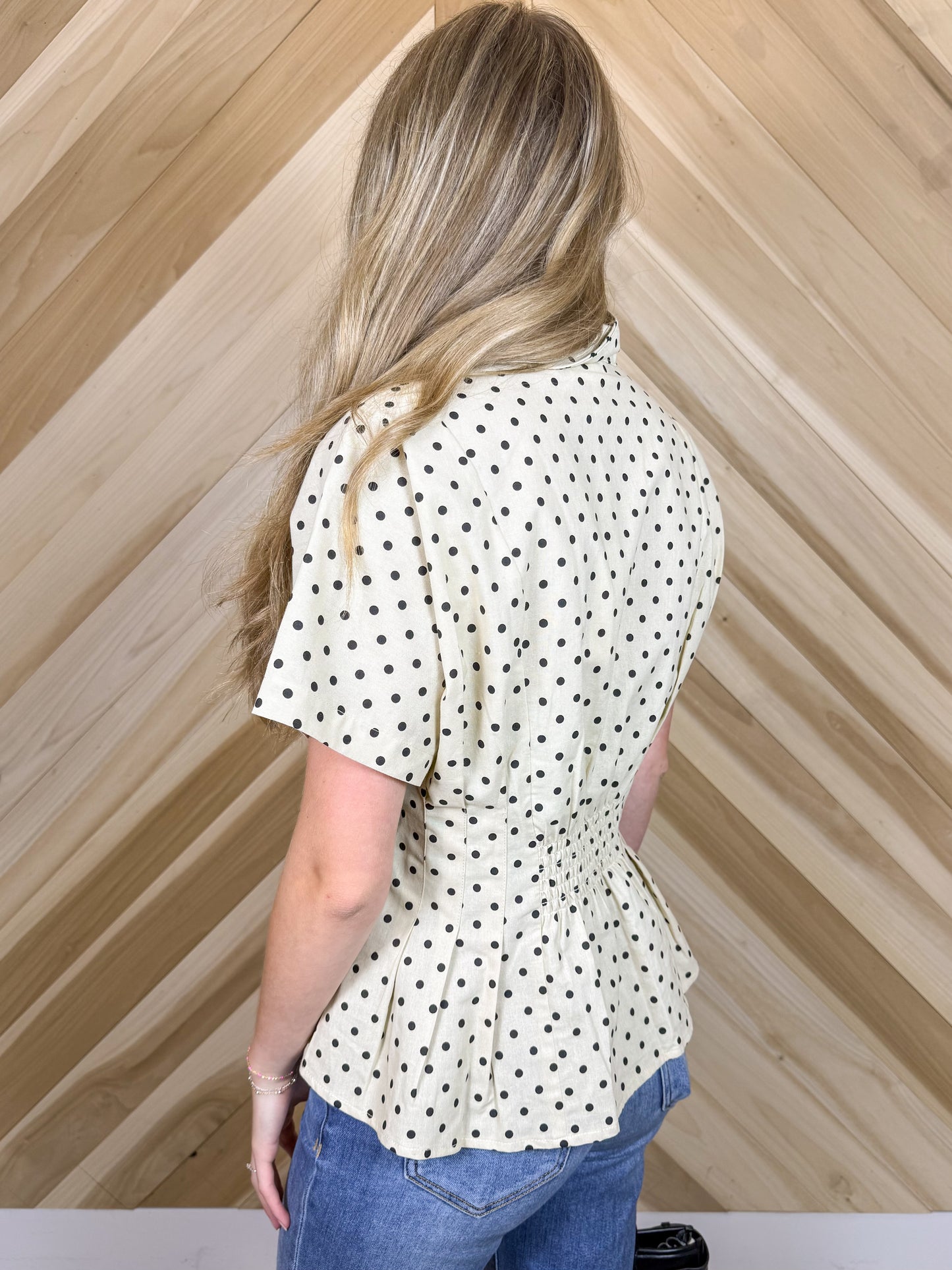 Polka Dot Button Up Blouse