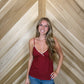 Red Plaid Lace Top