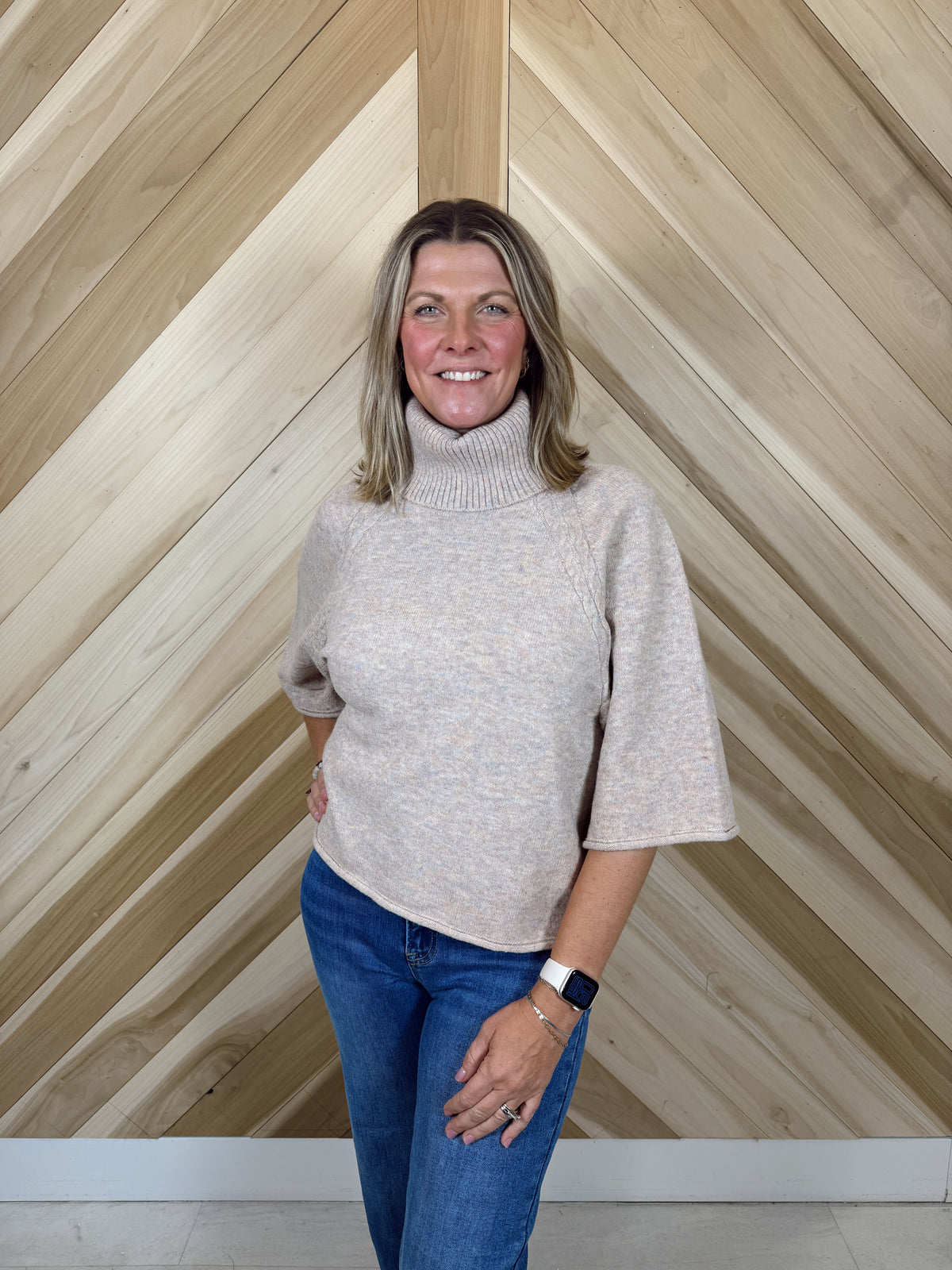 Rose Turtle Neck Sweater