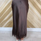 Satin Lace Midi Skirt